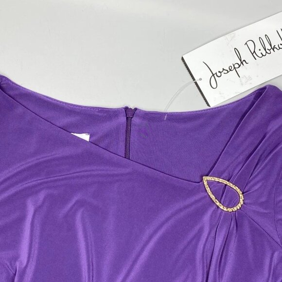 NEW JOSEPH RIBKOFF  Bodycon Midi Dress – Size 10 – Mystic Purple – Jewel Neck - Picture 4 of 11